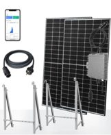 Balkonkraftwerk 600W Steckdose mit Halterungen - Solaranlage Komplettset - Die Stecker fertig Balkon Solaranlage - 2x 380W Solarmodule, 1x 600W DEYE Wechselrichter - 1