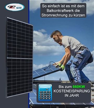 Balkonkraftwerk 600W Steckdose Solaranlage Komplettset - Die Originale Balkon Solaranlage - 2x 385W Solarmodule, 1x 600W Wechselrichter (600W ohne Halterung) - 4
