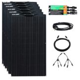 Gasolarxy Balkonkraftwerk 600w Komplett Set 6 x 100W Solarpanel Photovoltaik Sonnenkollektoren Wechselrichter 600 Watt (watts, 600) - 1